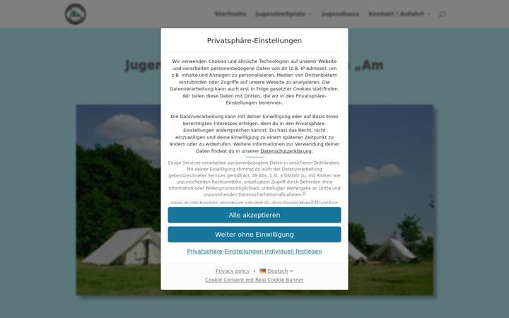 Screenshot of jugendzeltplatz-rhens.de