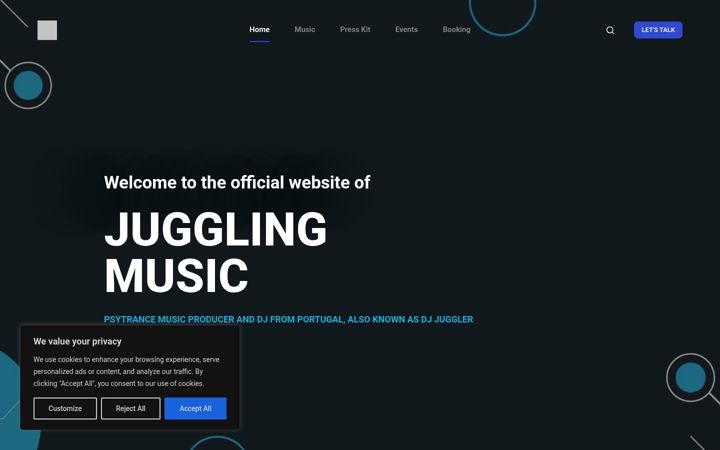 Screenshot of jugglingmusic.com