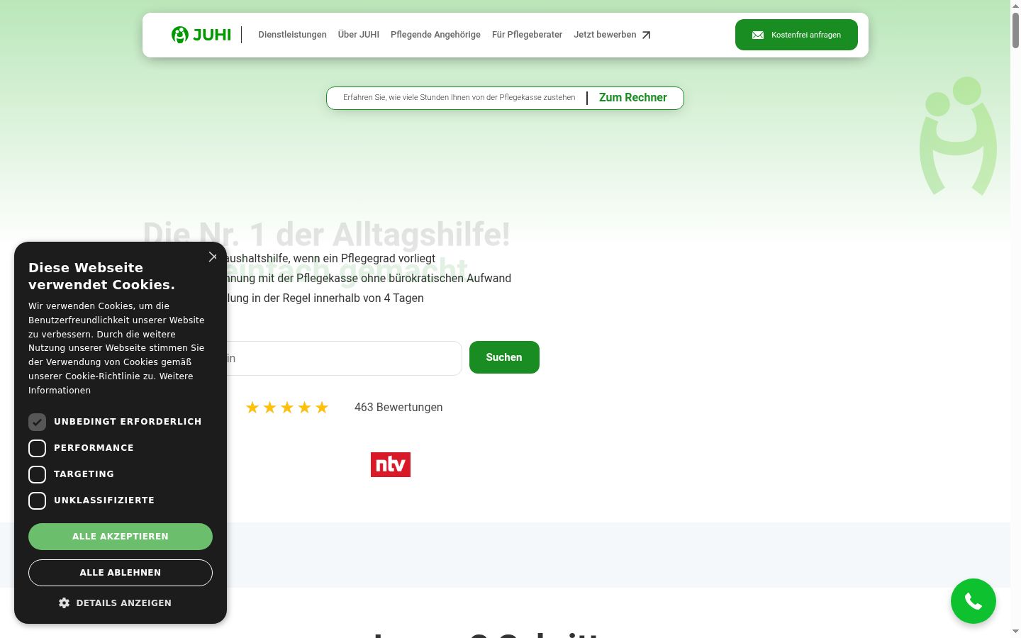 Capture d'écran de la bannière de consentement affichée avant toute interaction