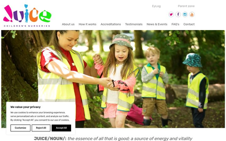 Screenshot of juicenursery.com