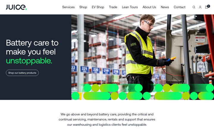 Screenshot of juicestoredenergy.co.uk