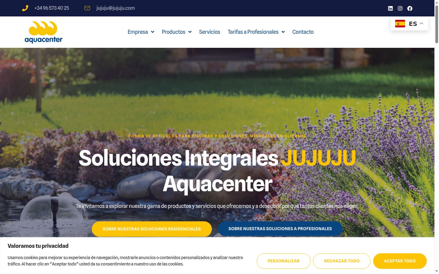 Screenshot del banner di consenso mostrato prima di qualsiasi interazione