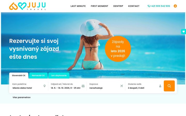 Screenshot of jujutravel.sk
