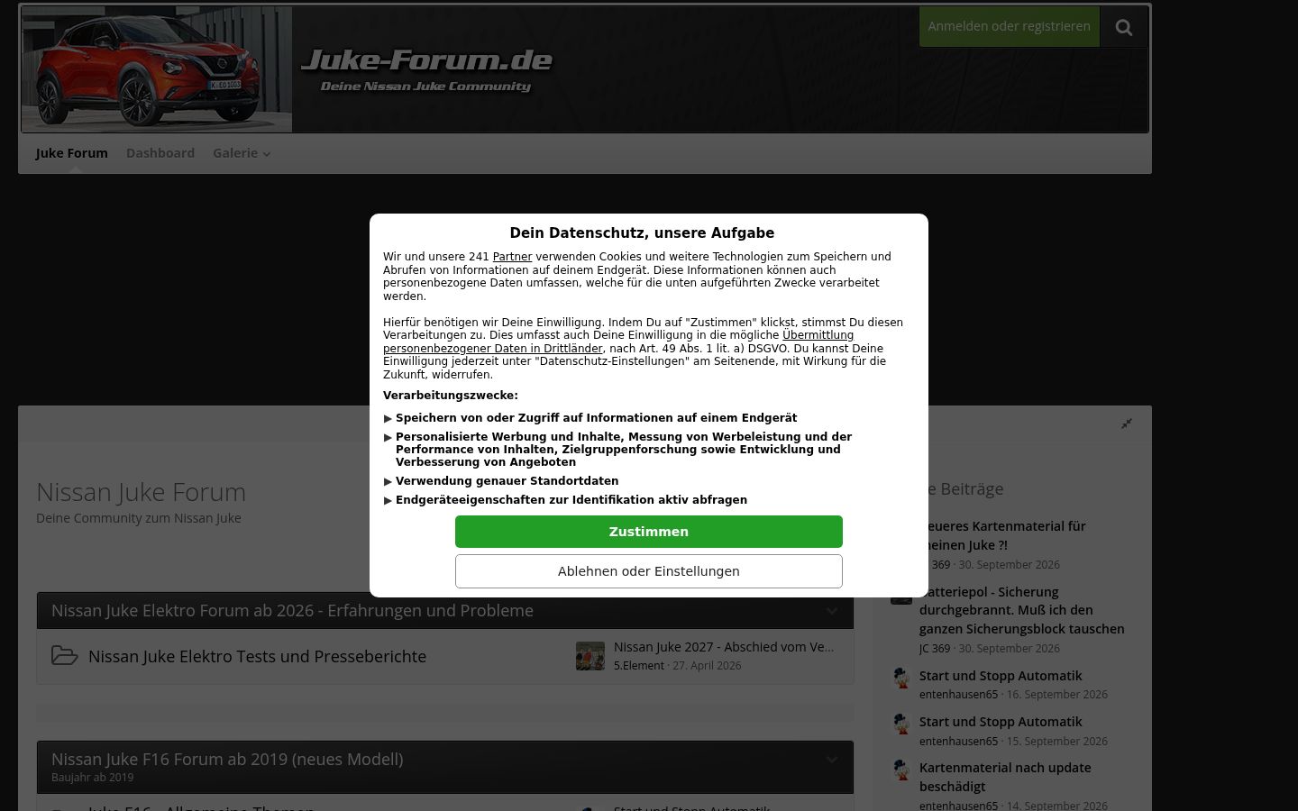 Zrzut ekranu banera zgody wyświetlanego przed jakąkolwiek interakcją