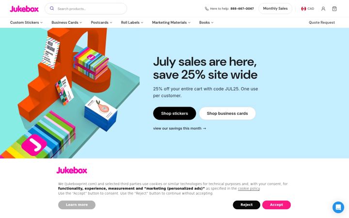 Screenshot of jukeboxprint.com