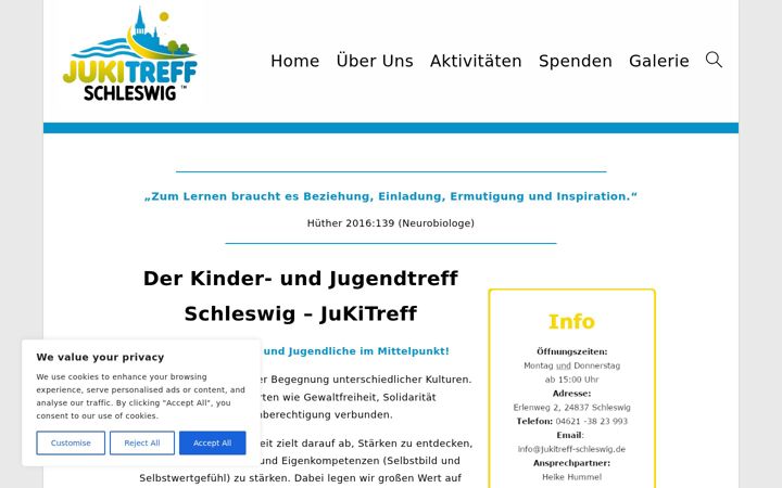 Screenshot of jukitreff-schleswig.de