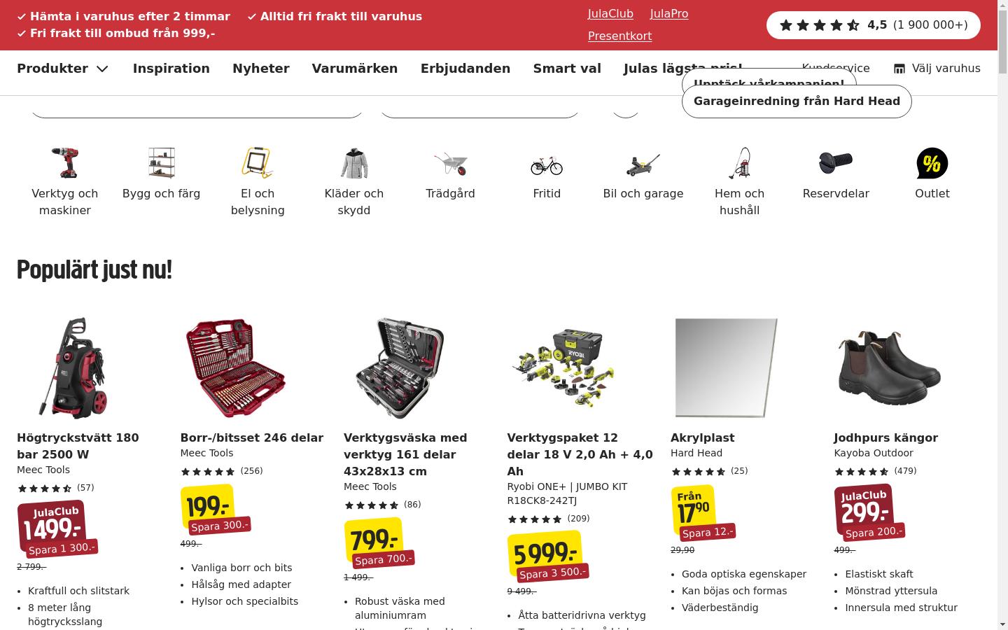 Screenshot of jula.se