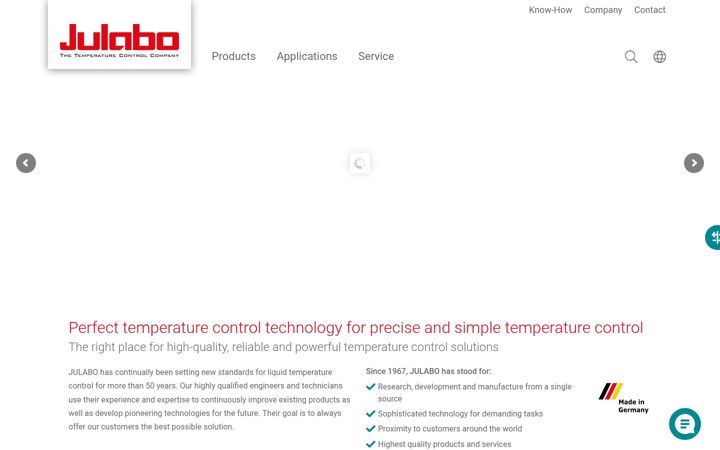 Screenshot of julabo.com