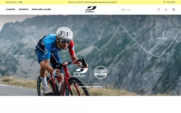 Screenshot of julbo.com
