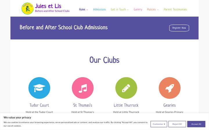 Screenshot of julesetlis.co.uk