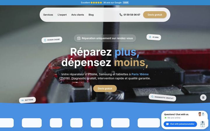Screenshot of julesetsonatelier.fr