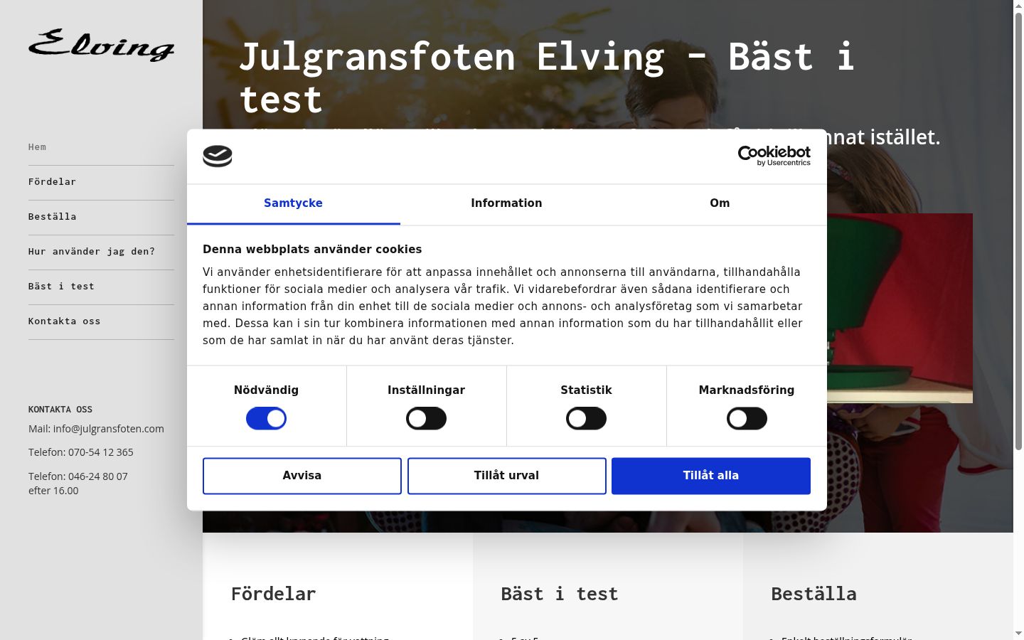 Screenshot of the consent banner shown before any interaction