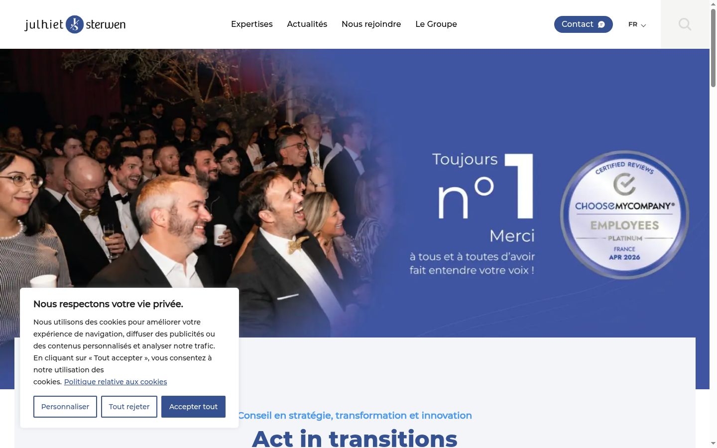 Screenshot of the consent banner shown before any interaction