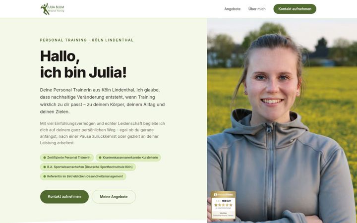 Screenshot of juliablum-personaltraining.de
