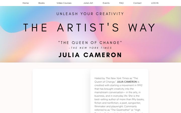Screenshot of juliacameronlive.com