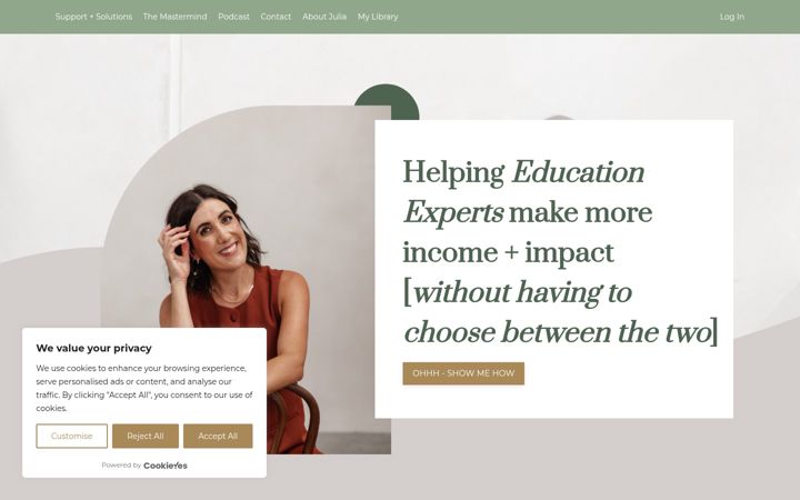 Screenshot of juliachalmers.com
