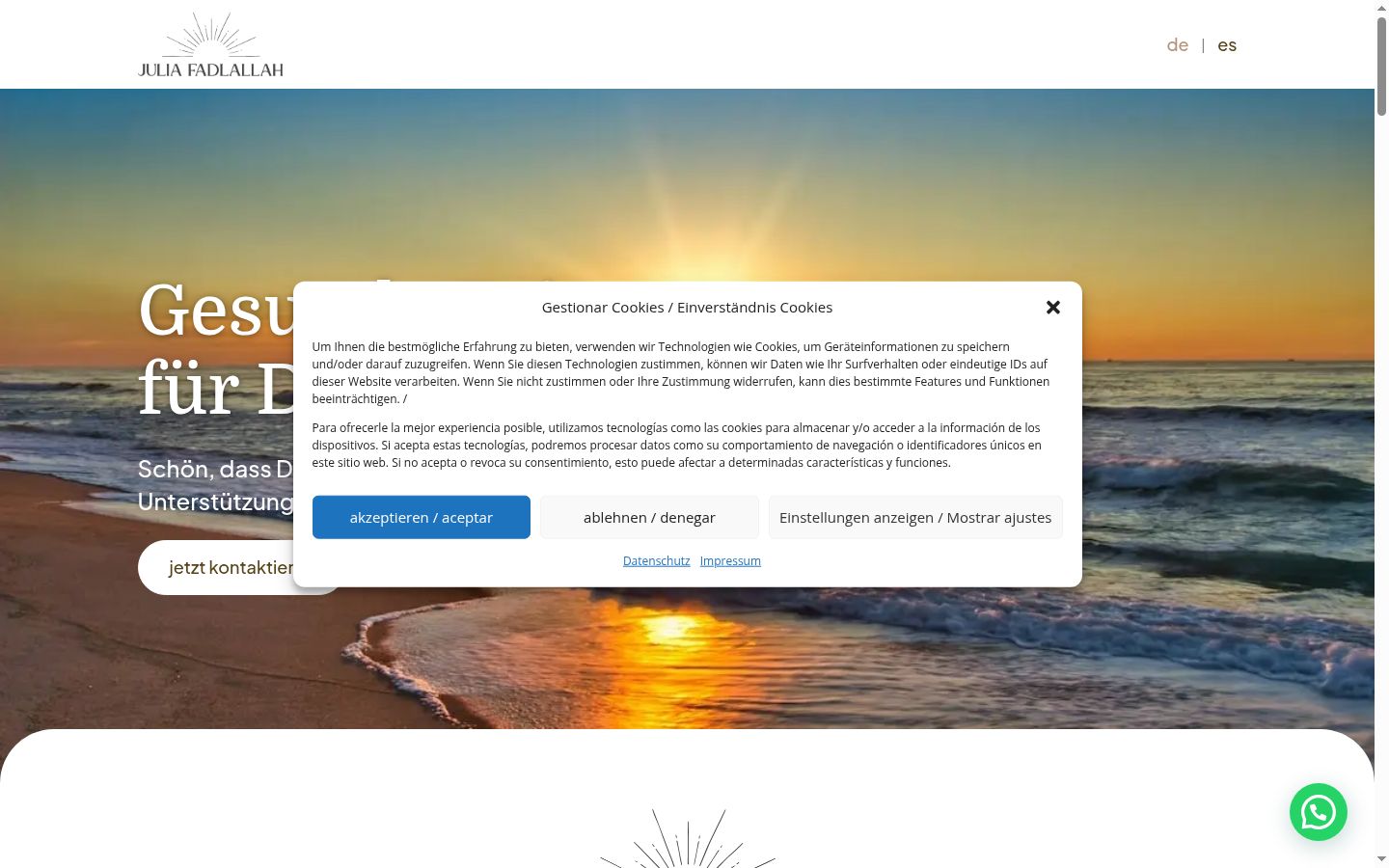 Screenshot tal-banner tal-kunsens muri qabel kwalunkwe interazzjoni