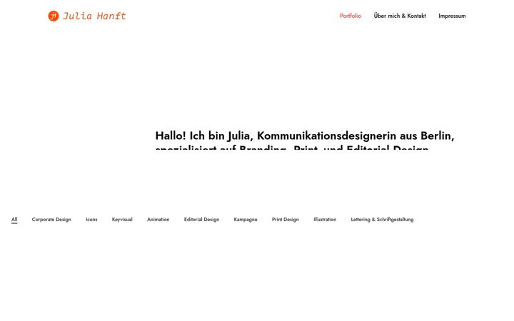 Screenshot of juliahanft.com