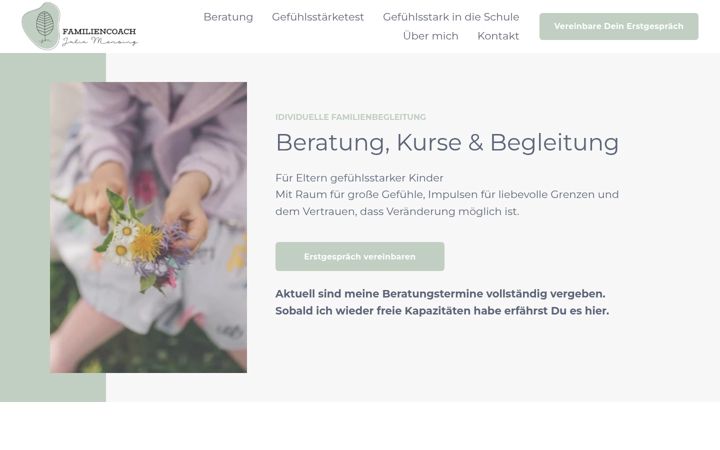 Screenshot of juliamensing.de