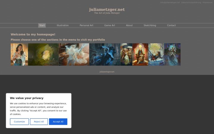 Screenshot of juliametzger.net