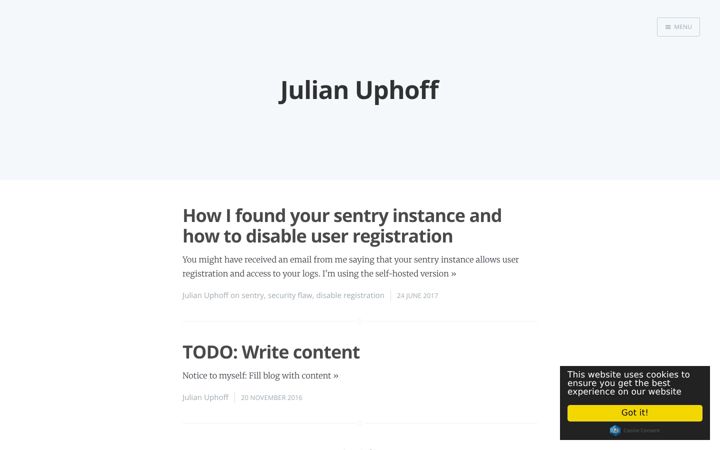 Screenshot of julian-uphoff.de