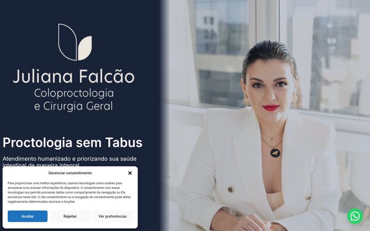 Screenshot of julianafalcaoproctologia.com