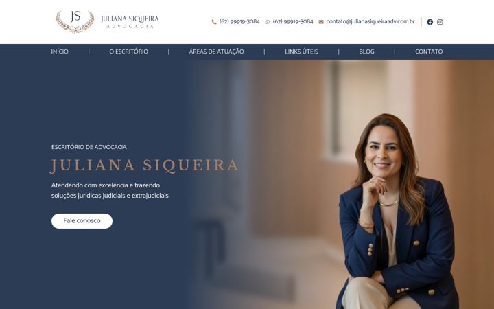 Screenshot of julianasiqueiraadv.com.br