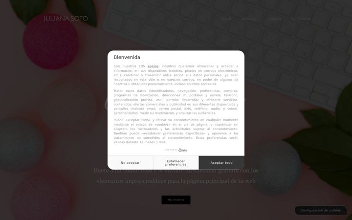 Screenshot of julianasoto.com