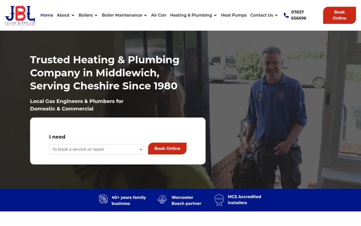 Screenshot of julianblandheatingltd.co.uk