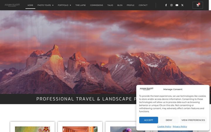 Screenshot of julianelliottphotography.com