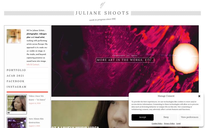 Screenshot of julianeschuetz.com