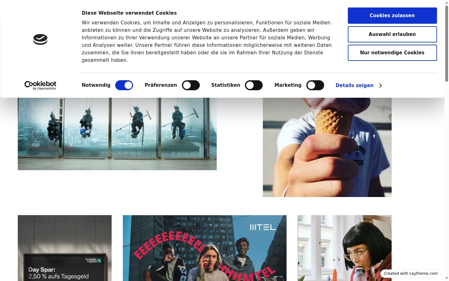 Screenshot of the consent banner shown before any interaction