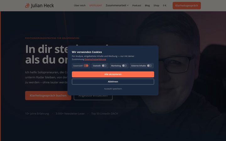 Screenshot of julianheck.de