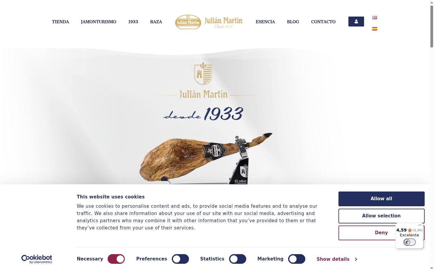 Screenshot del banner di consenso mostrato prima di qualsiasi interazione