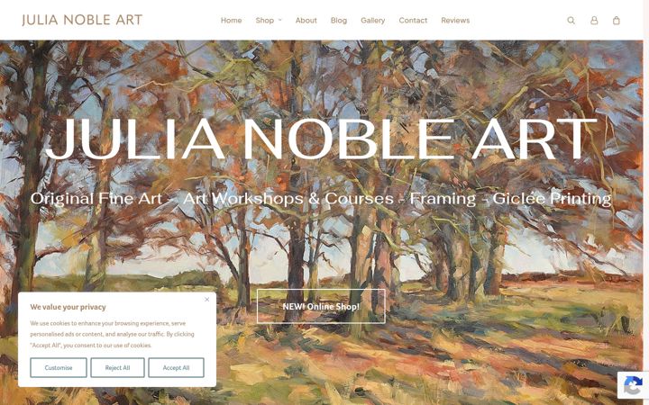 Screenshot of julianobleart.co.uk