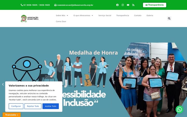 Screenshot of julianovarela.org.br