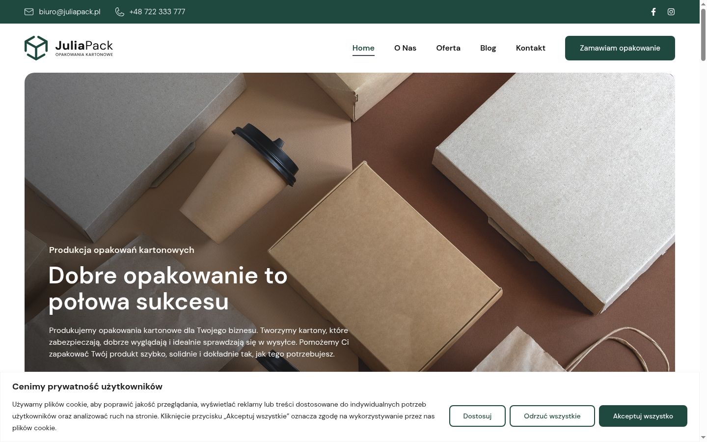 Zrzut ekranu banera zgody wyświetlanego przed jakąkolwiek interakcją