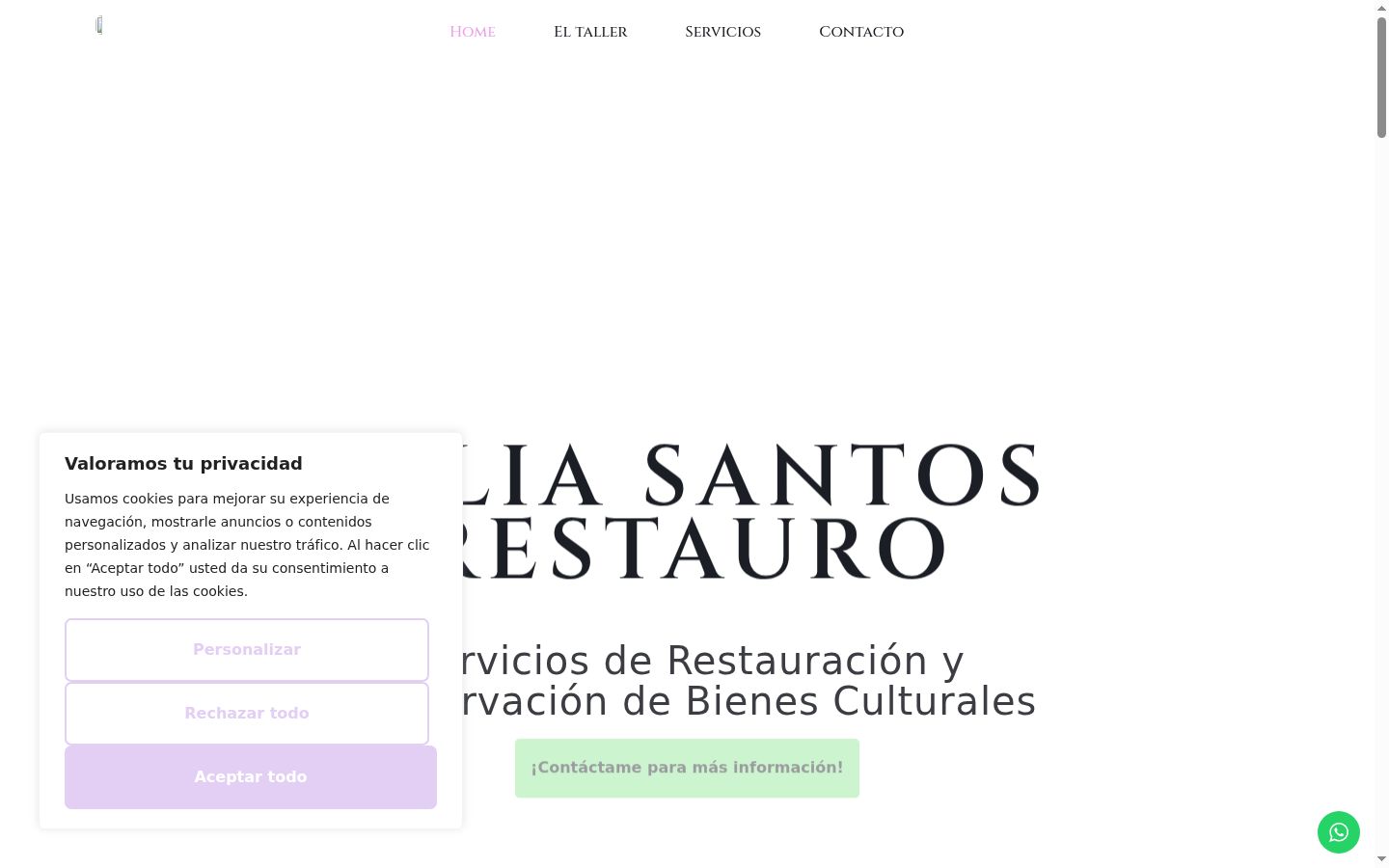 Captura de pantalla del banner de consentimiento mostrado antes de cualquier interacción