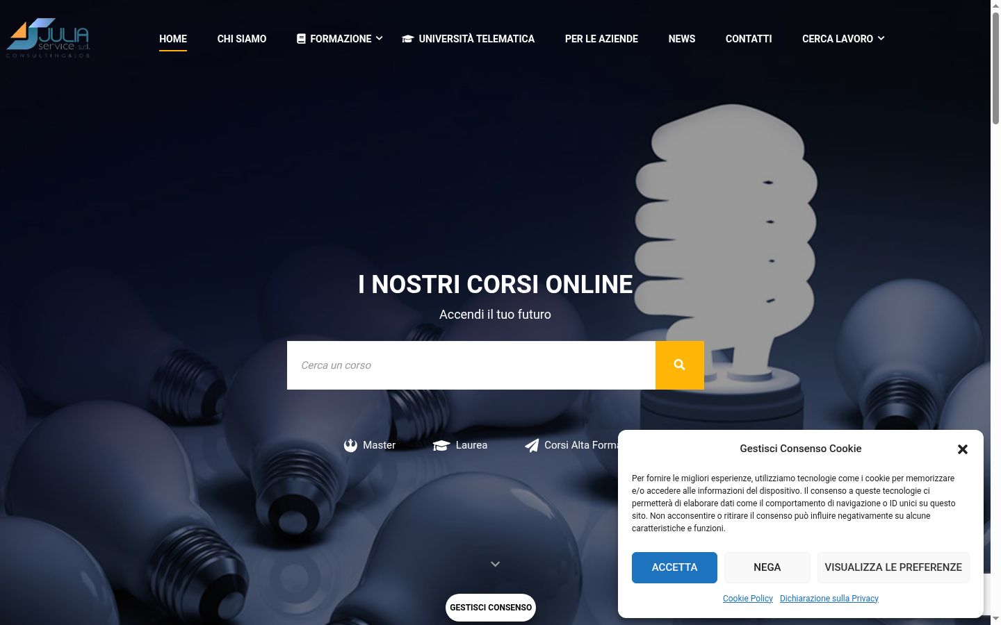 Screenshot of the consent banner shown before any interaction