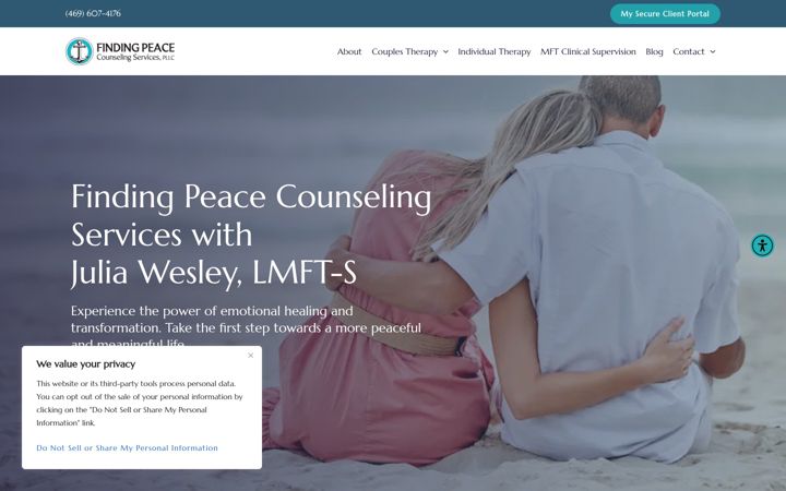 Screenshot of juliawesley.com