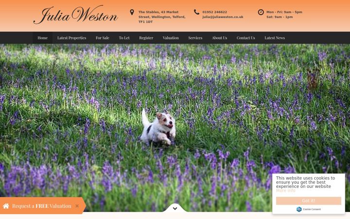 Screenshot of juliaweston.co.uk