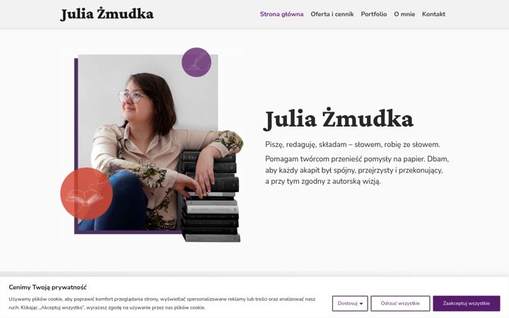 Screenshot of juliazmudka.pl