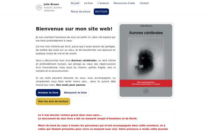 Captura de pantalla de julie-brown.com