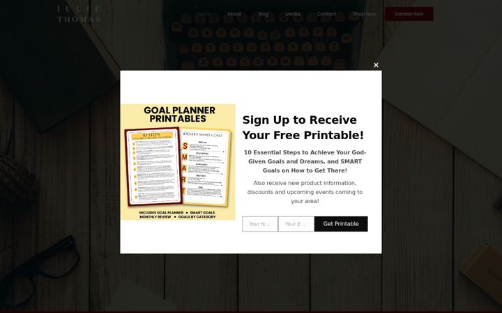 Screenshot of julie-thomas.com