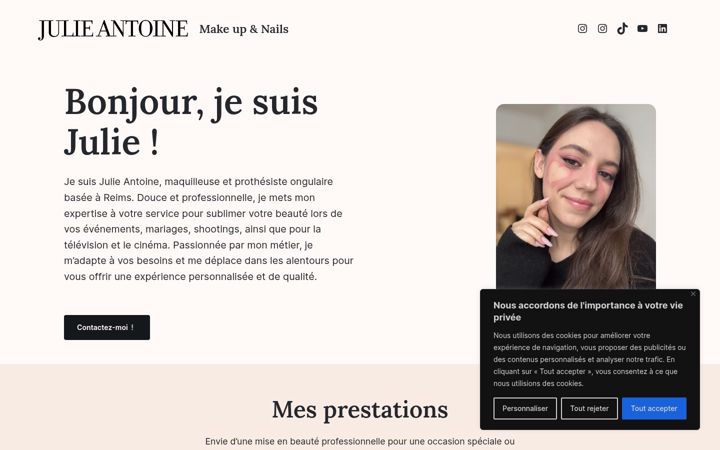 Screenshot of julieantoine-makeupandnails.fr