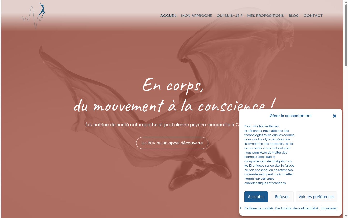 Screenshot del banner di consenso mostrato prima di qualsiasi interazione