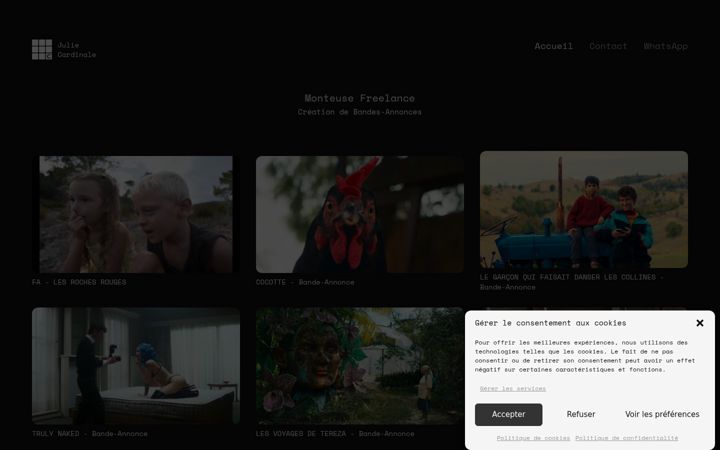 Screenshot of juliecardinale.com