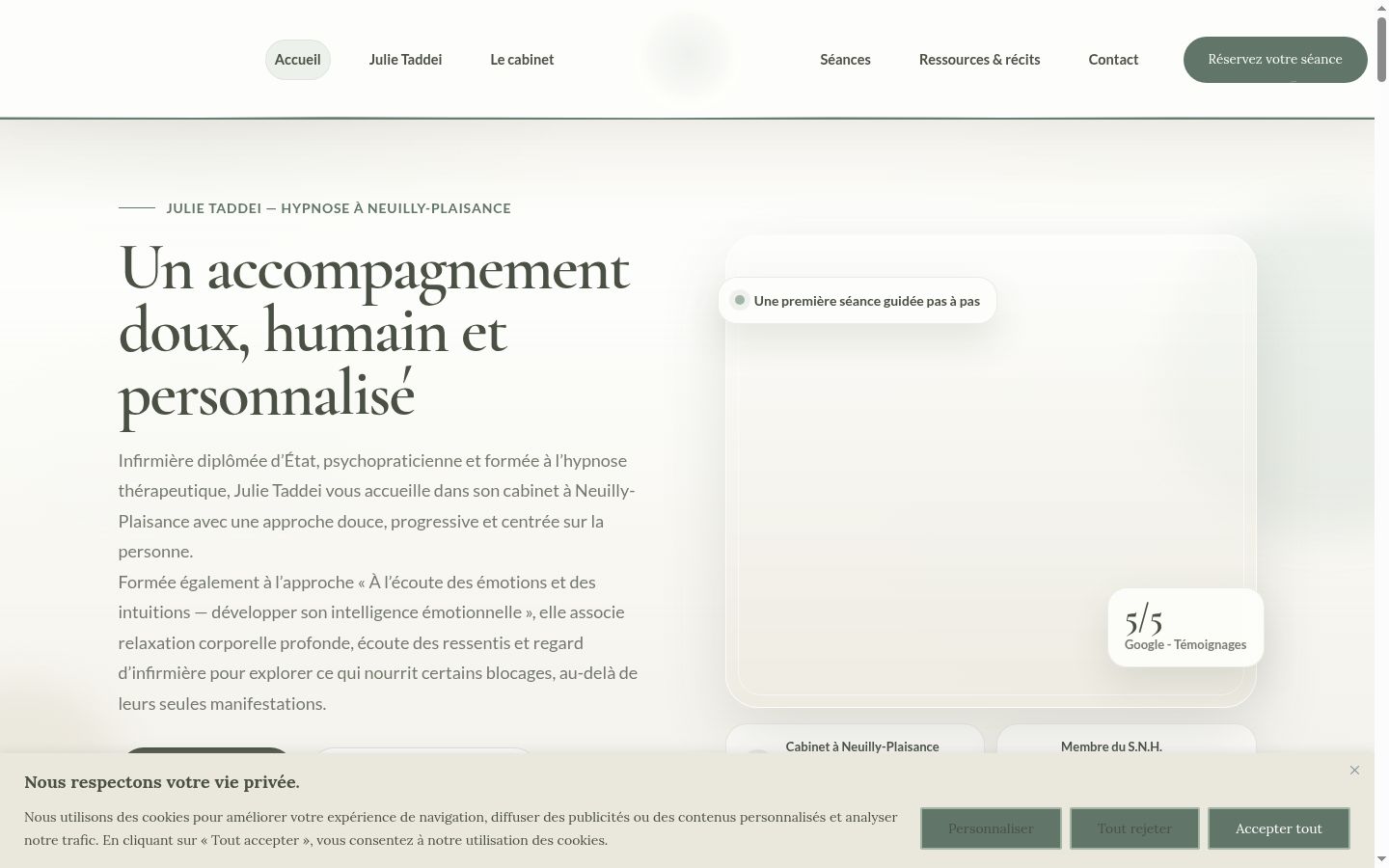 Screenshot of the consent banner shown before any interaction