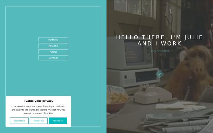Screenshot of julieisworking.com