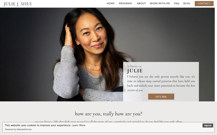 Screenshot of juliejshui.com